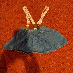 Carter’s Jean Skirt with Floral Suspenders, 12m